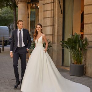 TRAZA Wedding Dress luna novias collection 2024: Paris Boutique